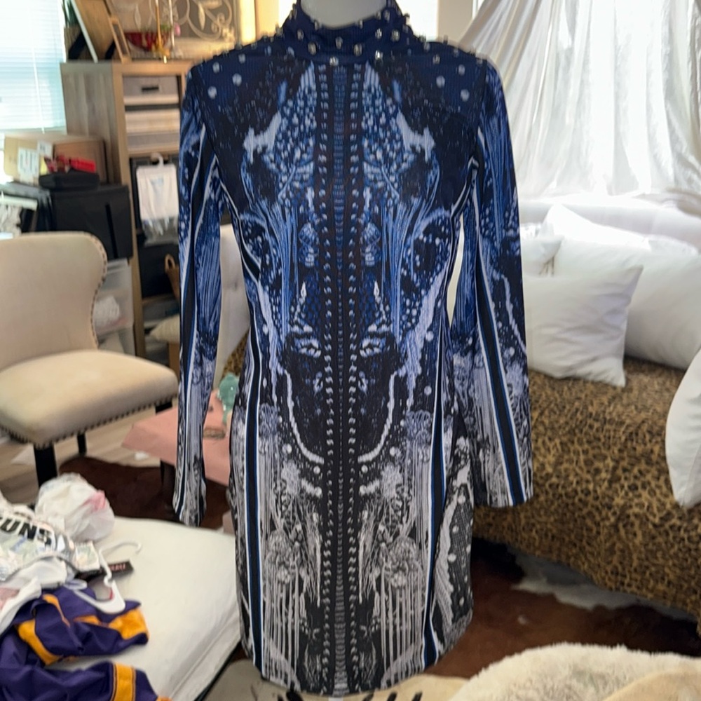 💥SOLD💥SPELL By Access Fashion Women’s Printed Blue Midi Galaxy